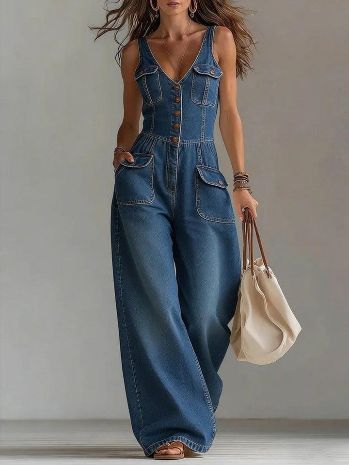 Claire | Women's V-Neck Jumpsuit