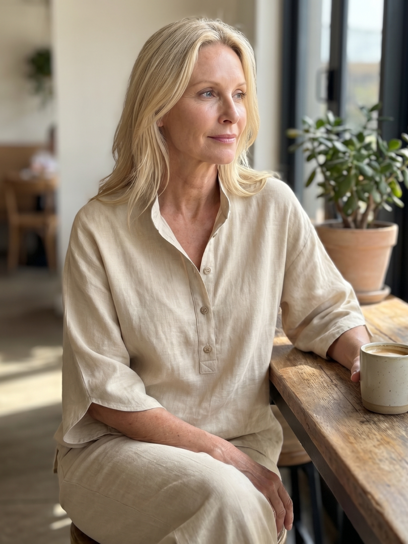Amity | Relaxed Button-Down Tunic and Pants Set