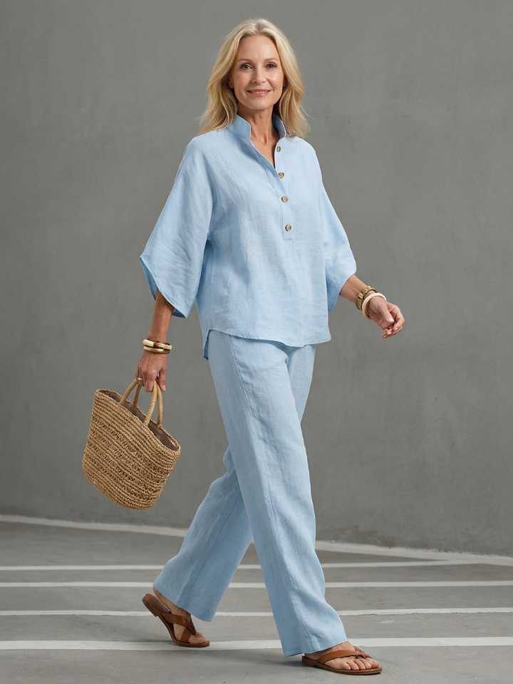 Amity | Relaxed Button-Down Tunic and Pants Set