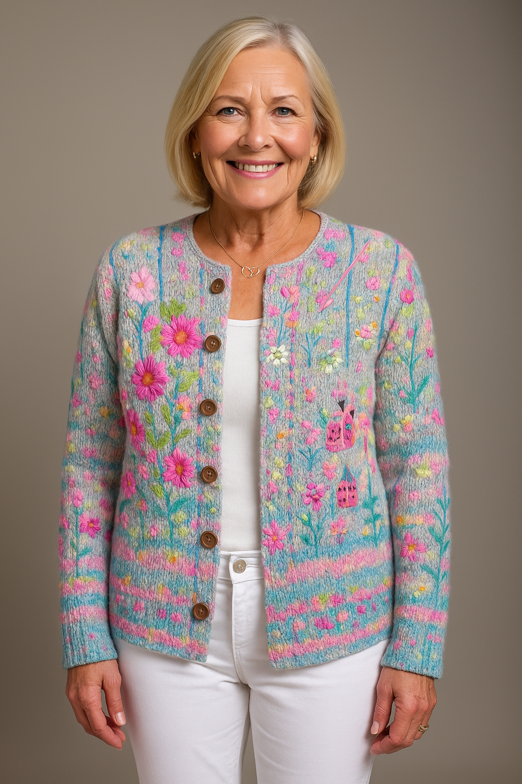 Sanne | Elegant cardigan with floral print
