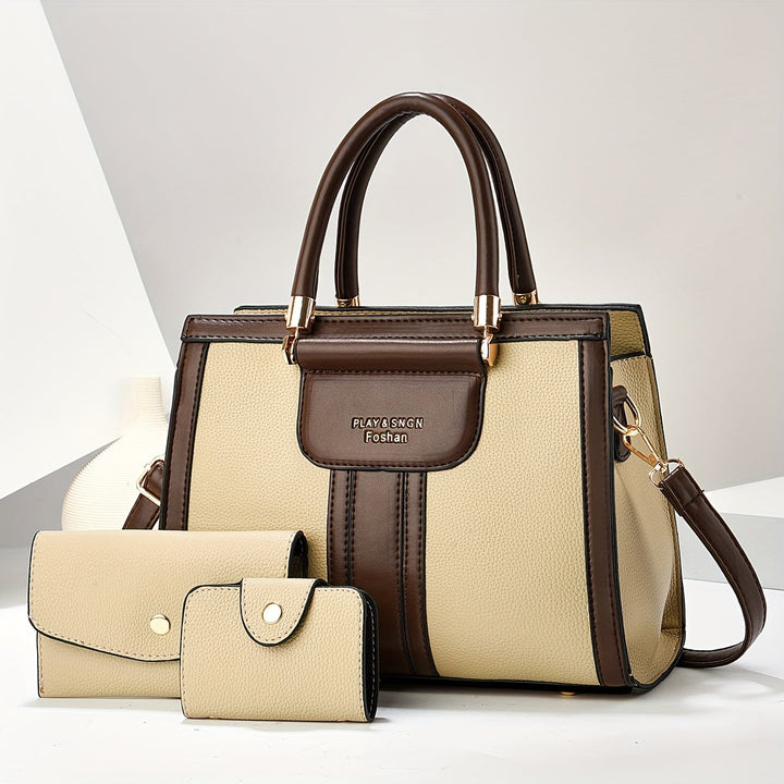 Lou - Elegant 3-Piece Leather Bag Set