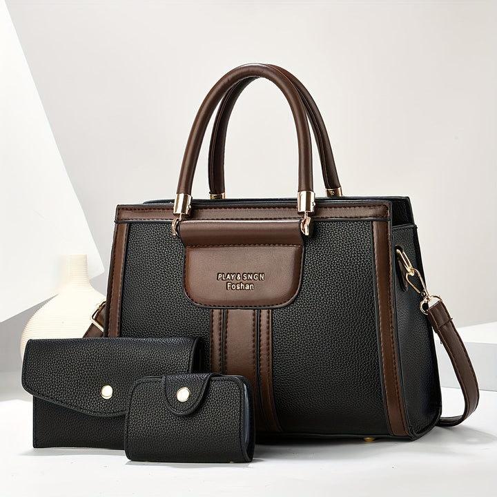 Lou - Elegant 3-Piece Leather Bag Set