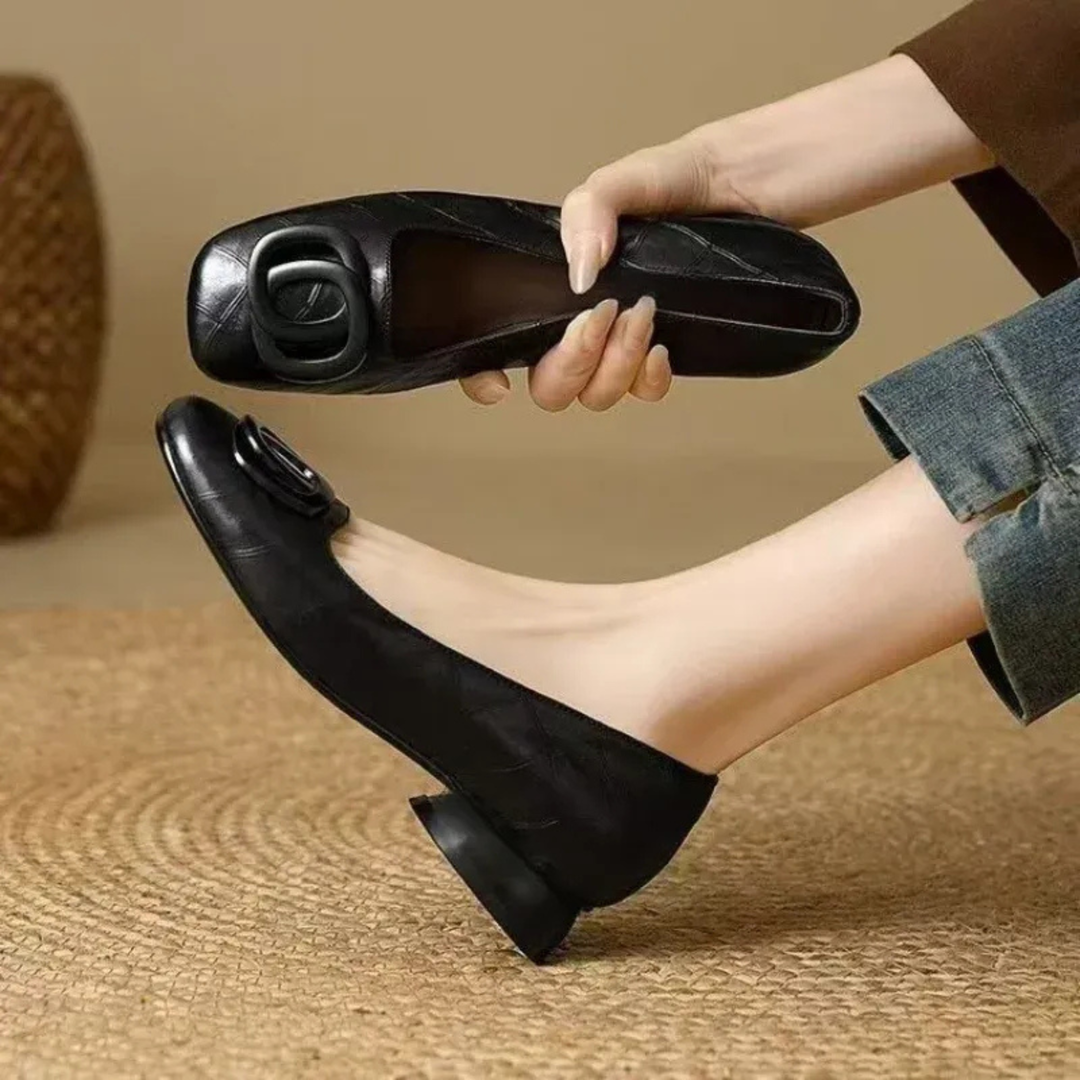 Opium Leather Ballerina Flats