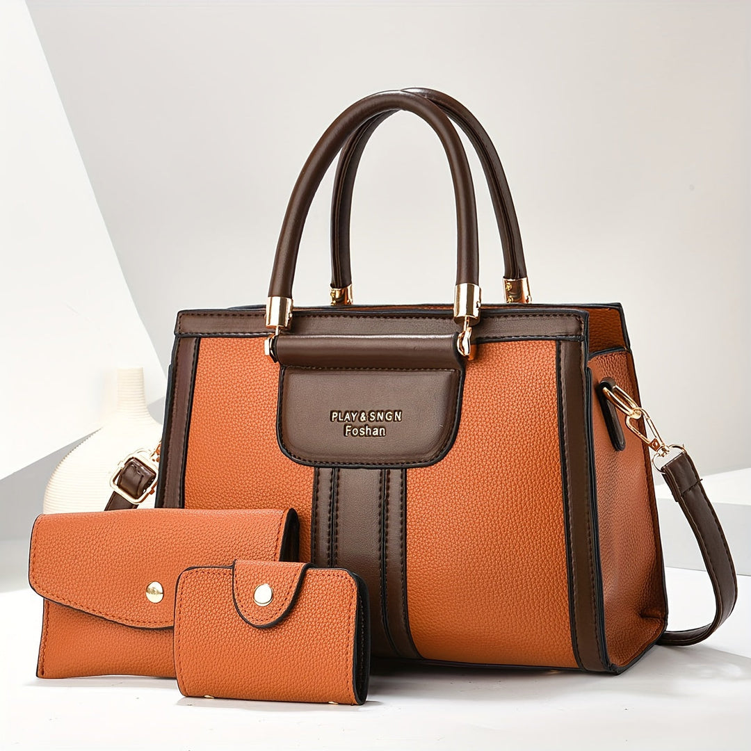 Lou - Elegant 3-Piece Leather Bag Set