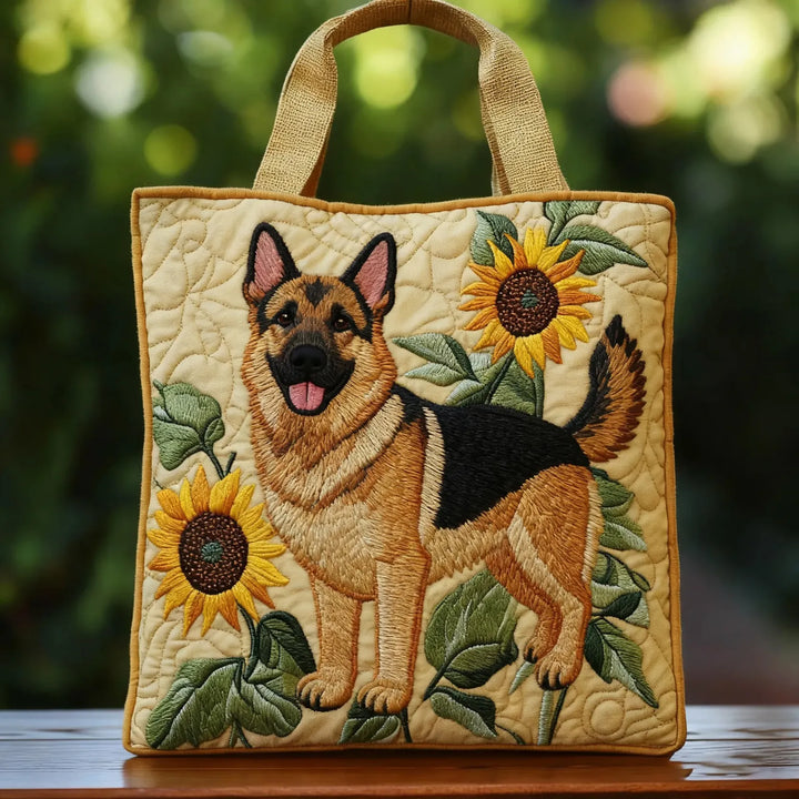 Floral German Shepherd Artisanal Bag