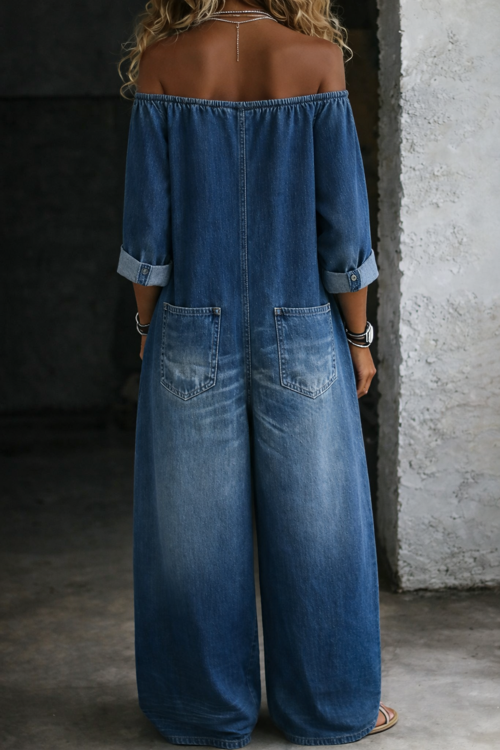 Elena | Jumpsuit with Off-Shoulder and Long Sleeves
