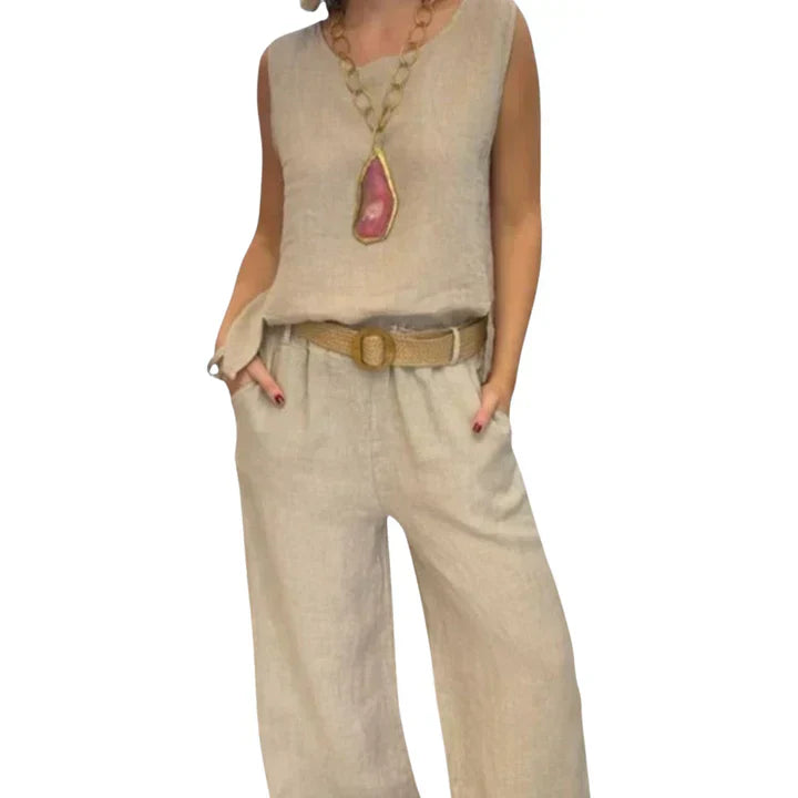 Paloma | Bohemian Sleeveless Top and Cropped Pants Co-Ord Set