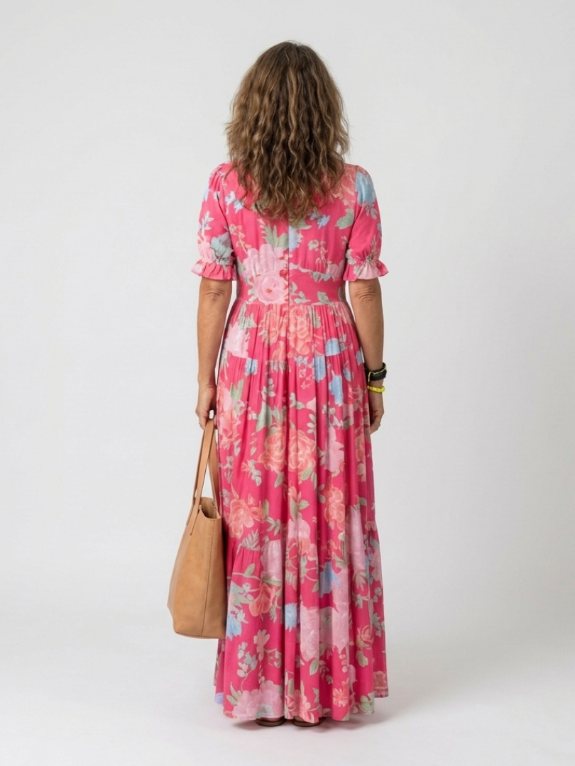 Ione | Short Sleeveless V-Neck Floral Midi Dress (copy)