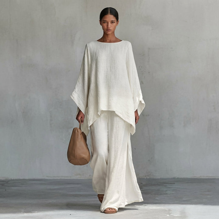Cristina | Soft Two-Piece Set with Long Sleeves and Wide Pants