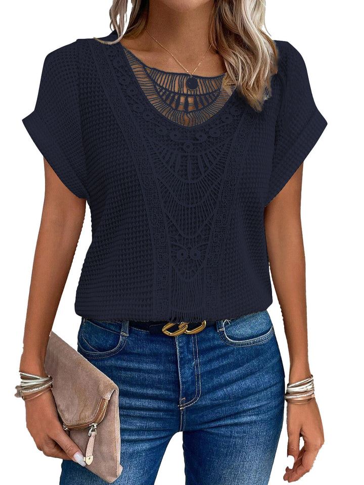 Kelly | Lace Detail Short Sleeve Top