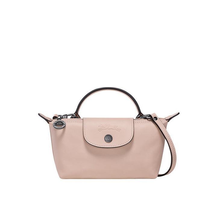 Mini Leather Le Pliage Bag - Pink