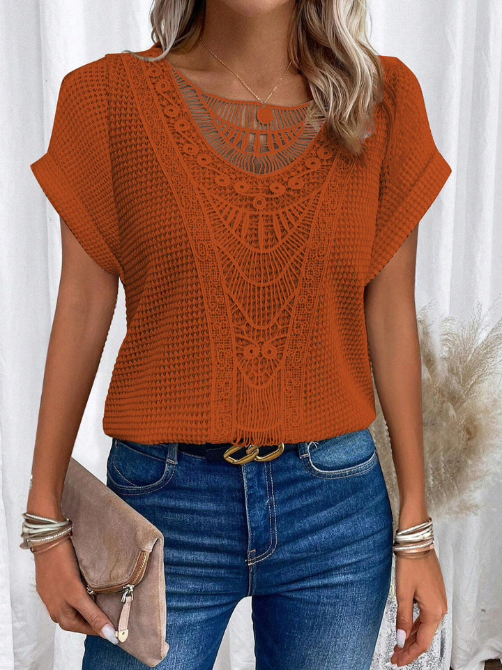 Kelly | Lace Detail Short Sleeve Top