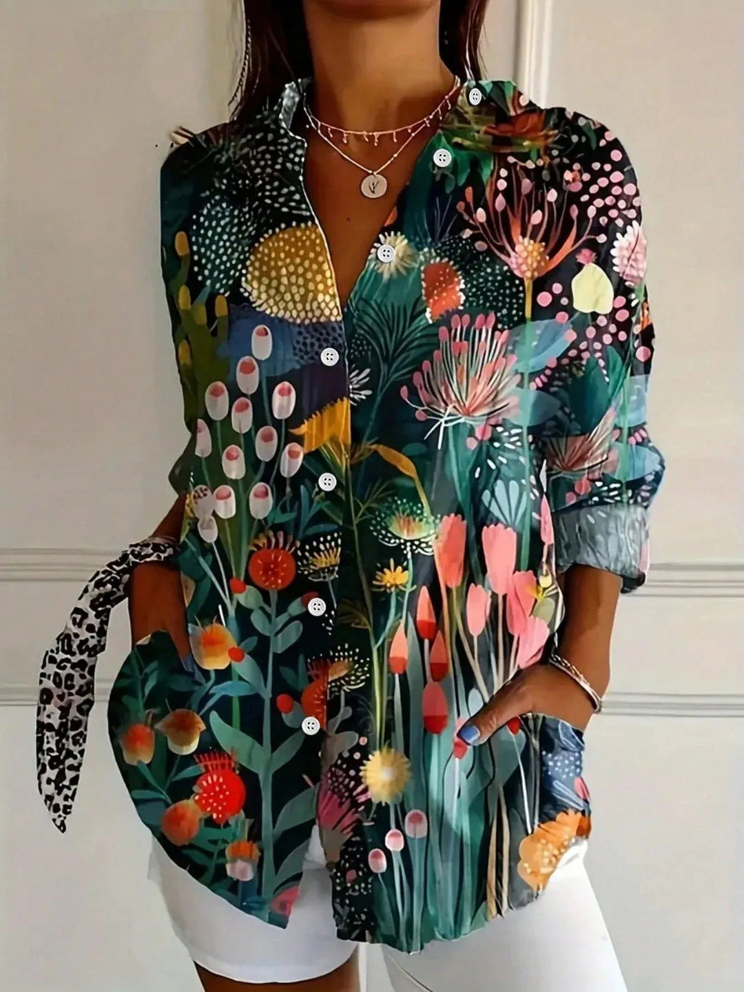 Andrea | Colourful Blouse with Playful Print