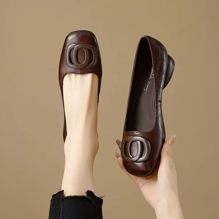 Opium Leather Ballerina Flats