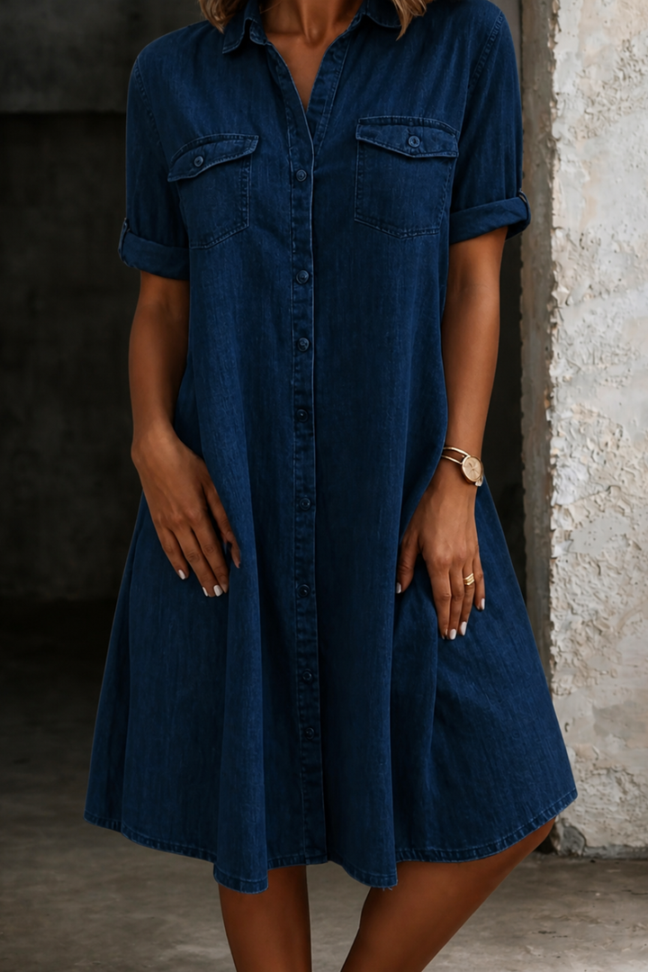 Patricia | Casual Denim Midi Dress