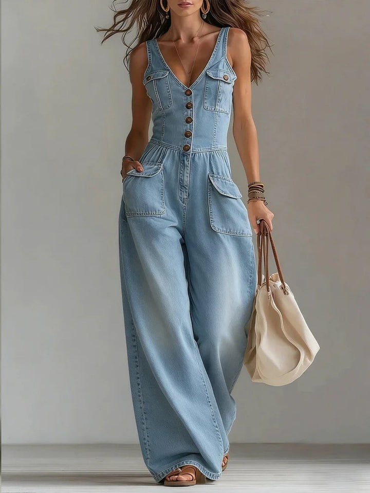 Claire | Women's V-Neck Jumpsuit