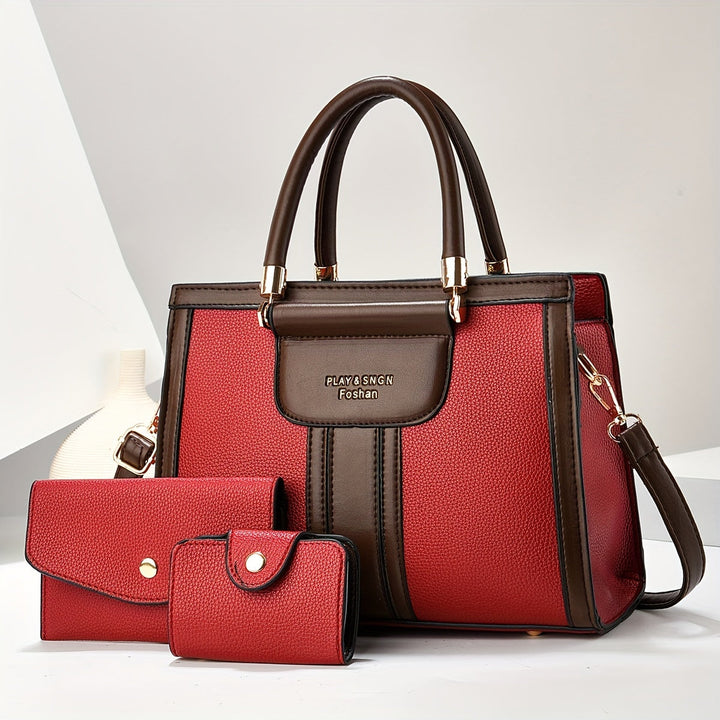 Lou - Elegant 3-Piece Leather Bag Set
