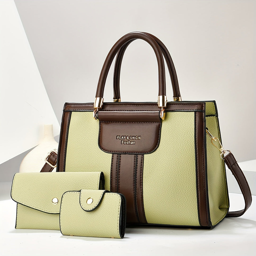 Lou - Elegant 3-Piece Leather Bag Set