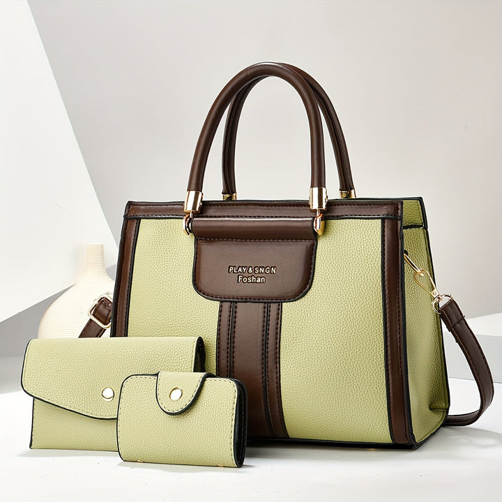 Lou - Elegant 3-Piece Leather Bag Set