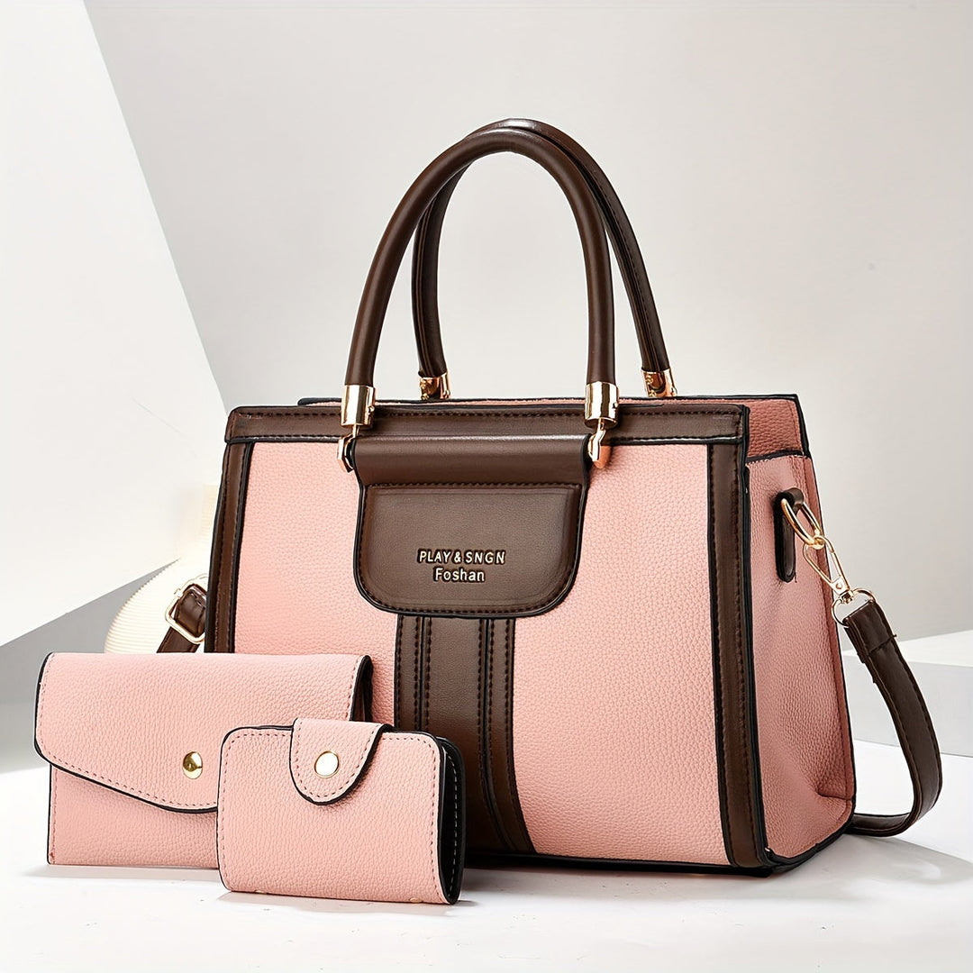 Lou - Elegant 3-Piece Leather Bag Set