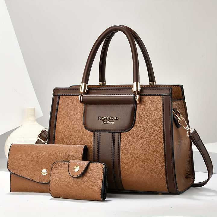 Lou - Elegant 3-Piece Leather Bag Set