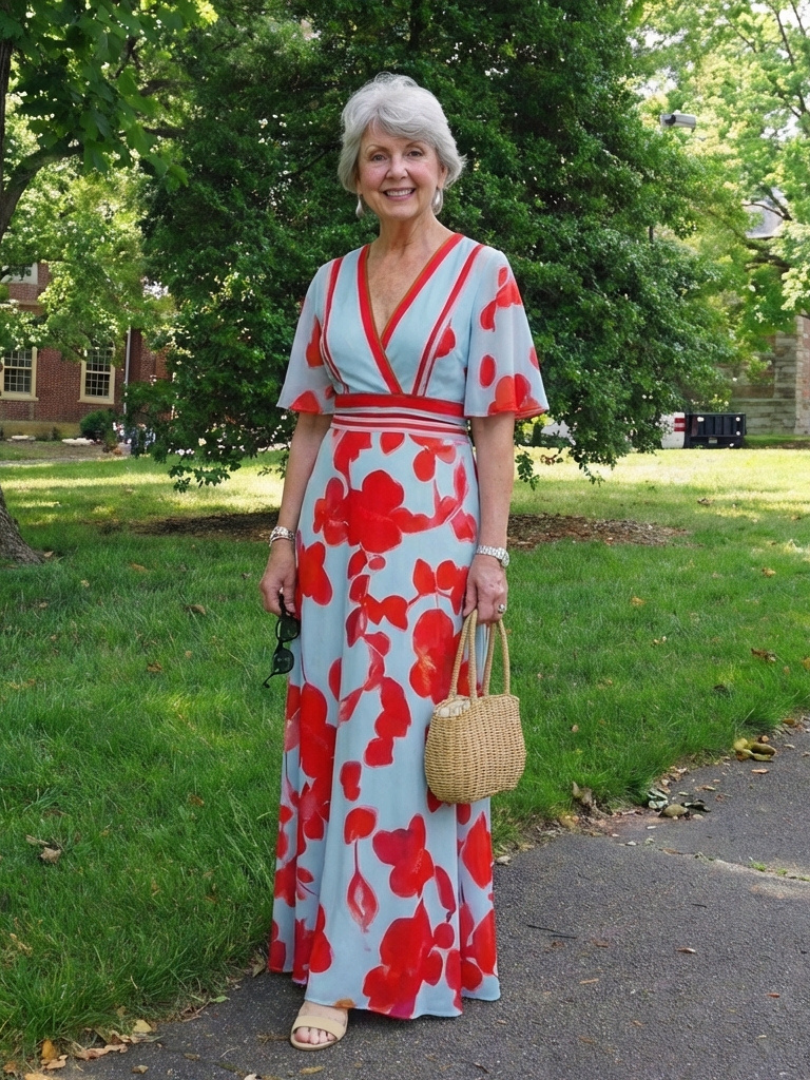 Corinne | V-Neck Short Sleeve Floral Dress