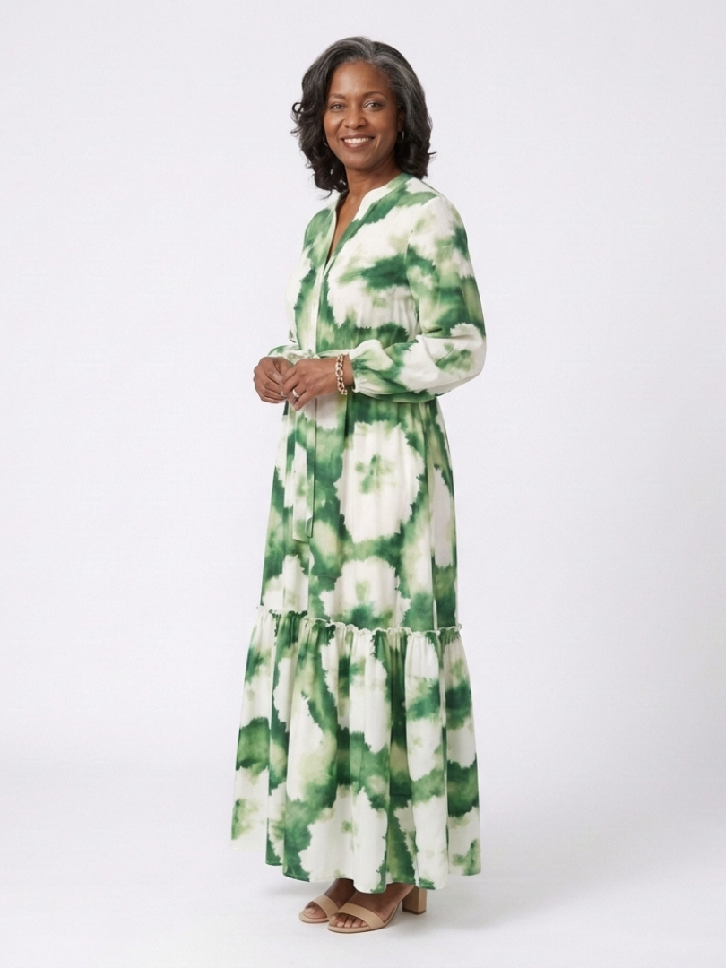 Sabine | Maxi Dress with Long Sleeves and Waist Knot
