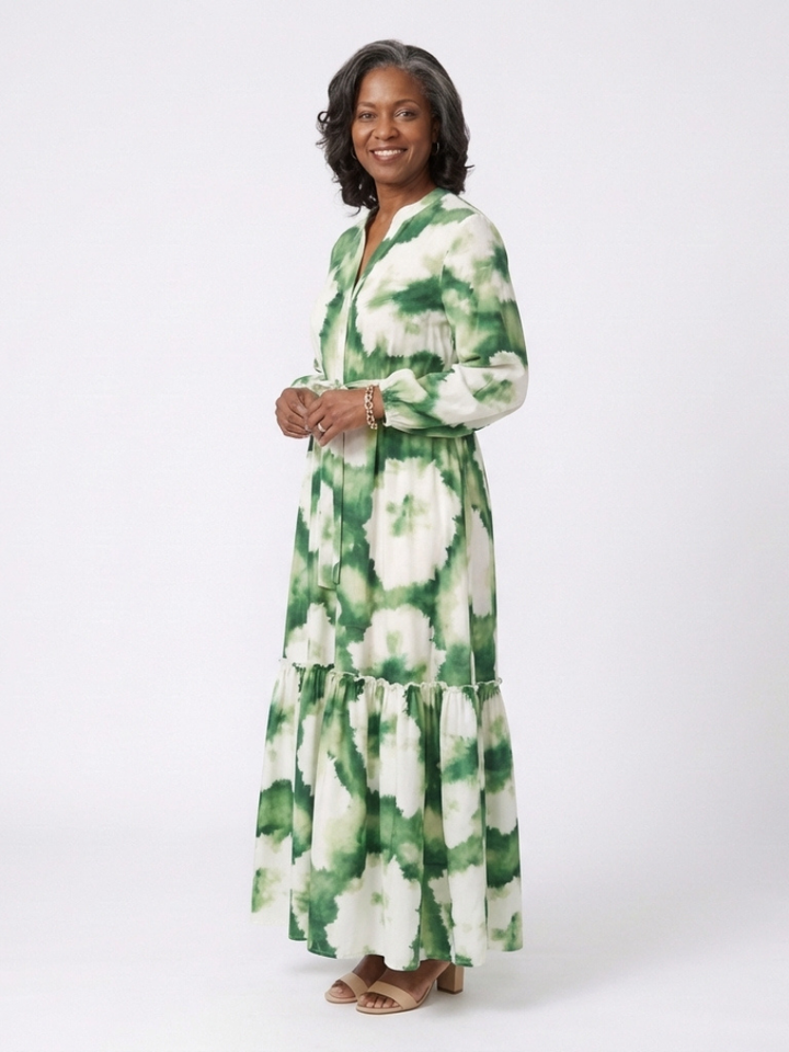 Sabine | Maxi Dress with Long Sleeves and Waist Knot