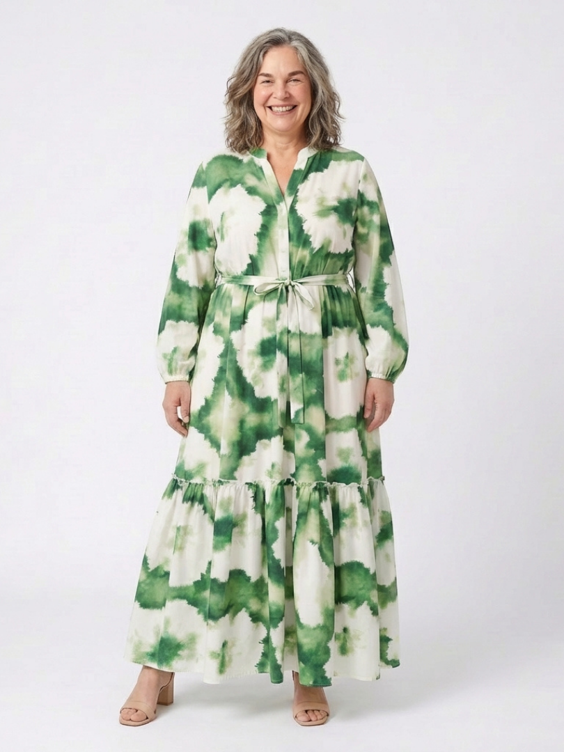 Sabine | Maxi Dress with Long Sleeves and Waist Knot