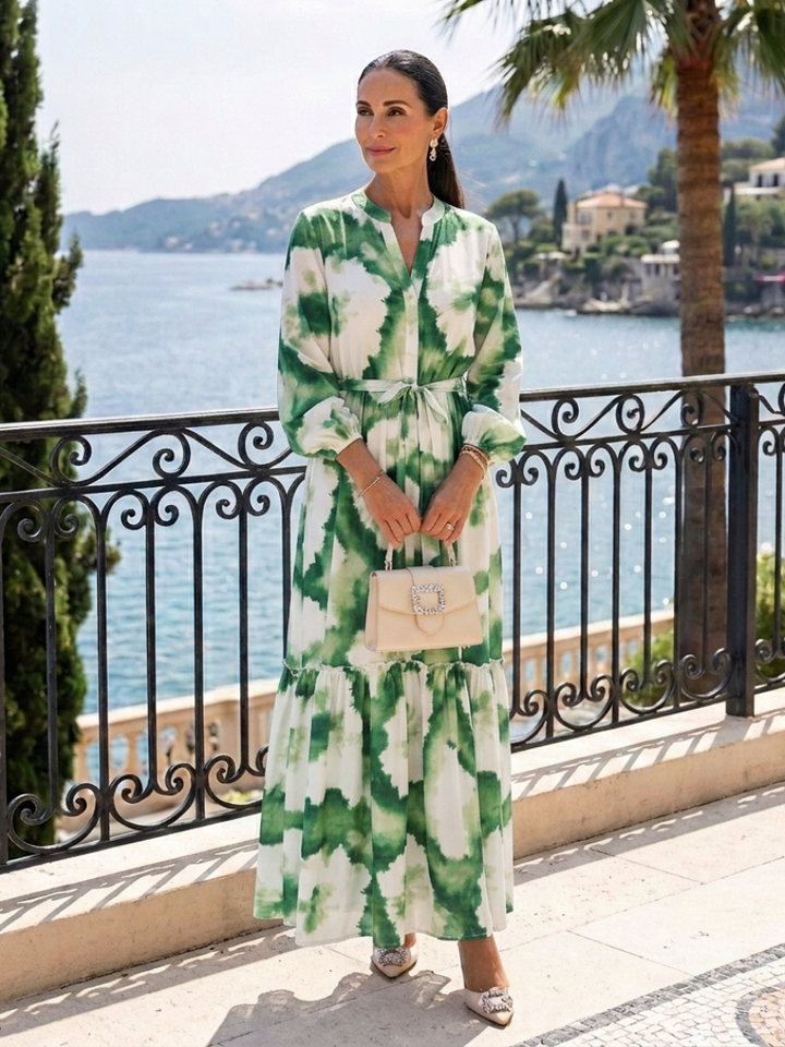 Sabine | Maxi Dress with Long Sleeves and Waist Knot