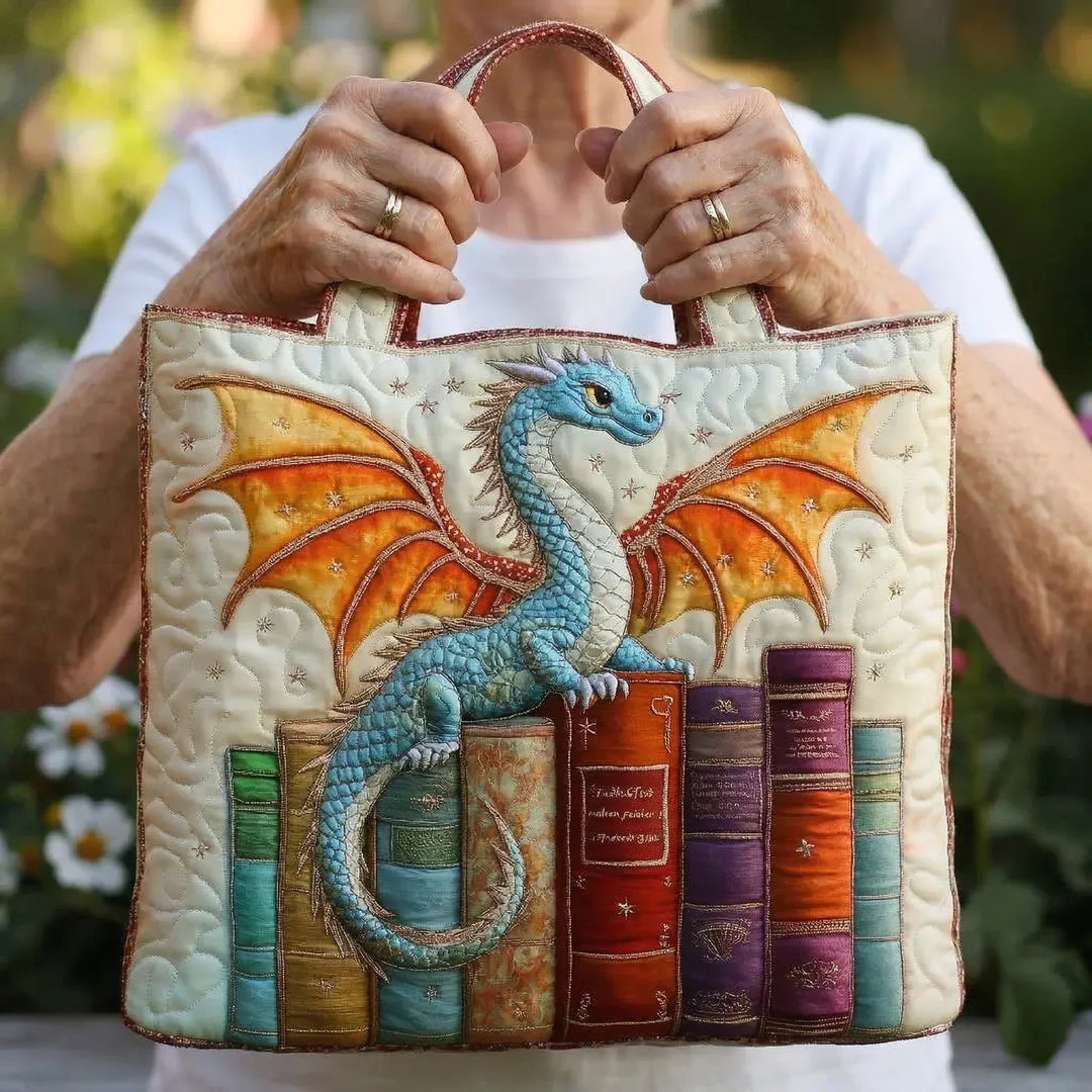 Emerald Dragon Quilted Book Keeper Bag