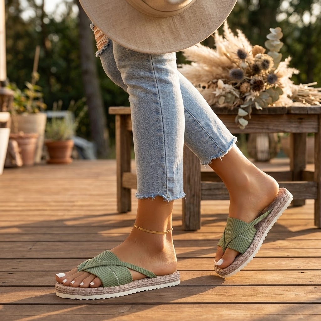 Lunara | Soft Espadrille-Style Slide Sandals