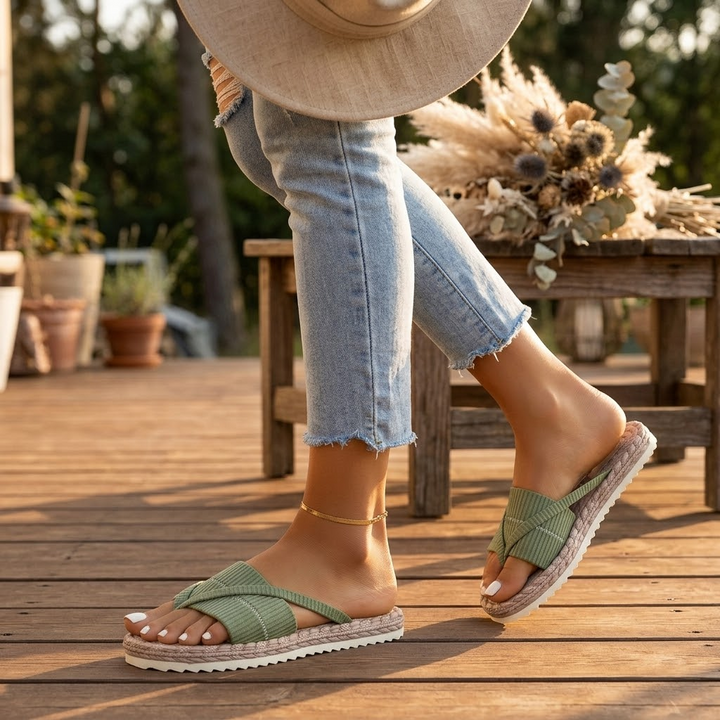 Lunara | Soft Espadrille-Style Slide Sandals