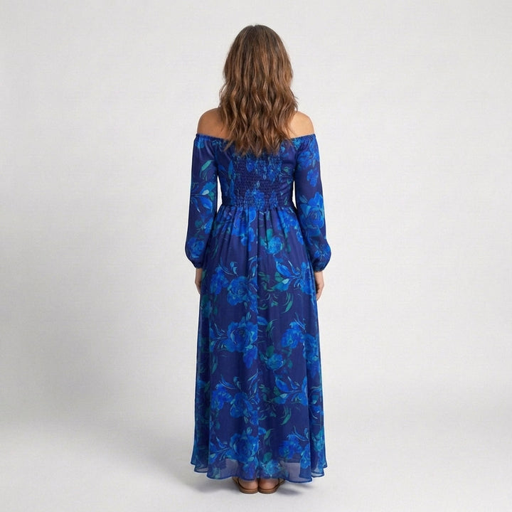Aspen | Off-Shoulder Flower Maxi Dress